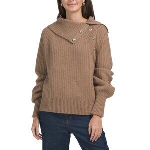 ELIE TAHARI Saddle Cashmere The Ayla Sweater